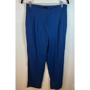 House of Harlow 1960 Navy Blue Linen Blend Trousers Straight Leg Size 6